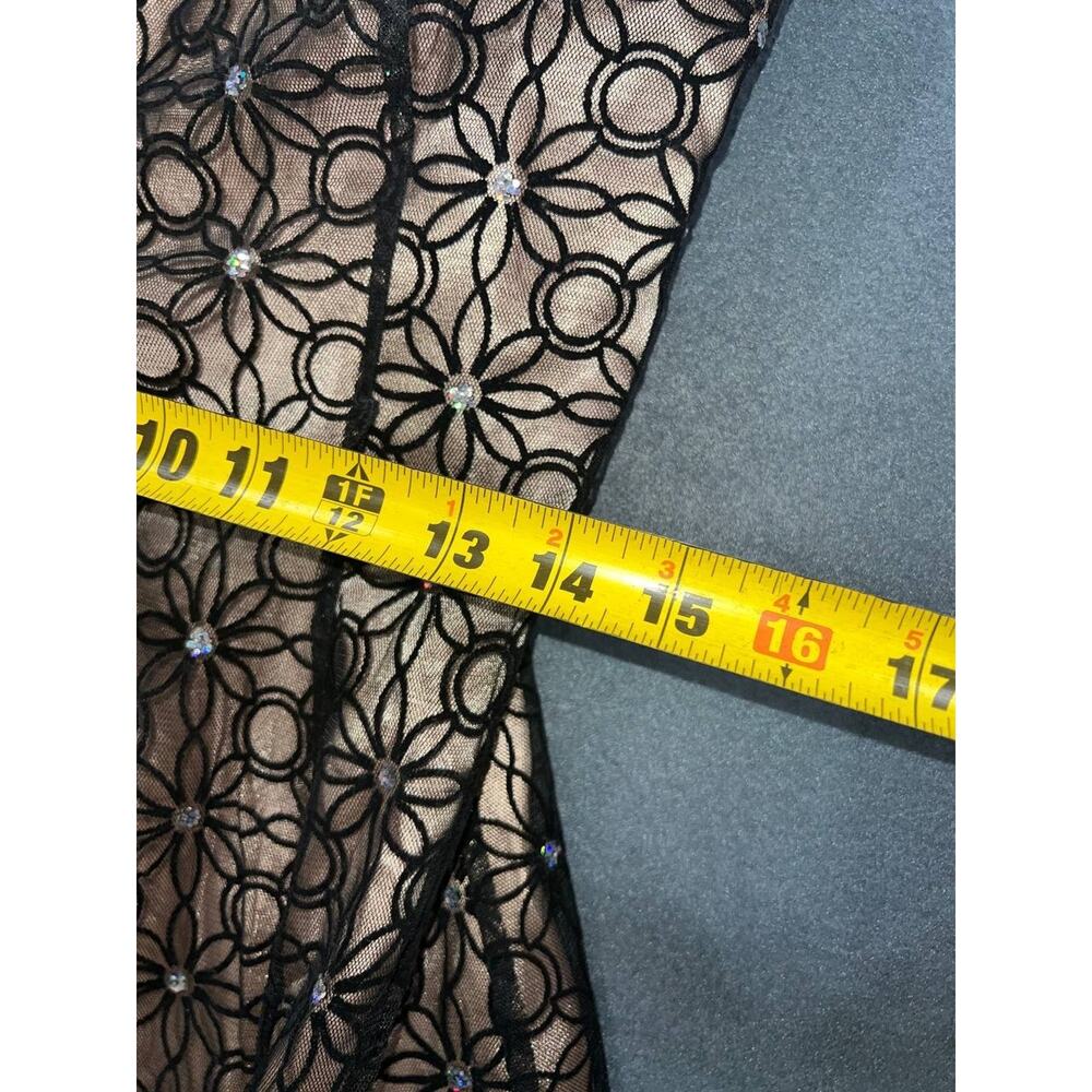 Adrianna Papell Boutique Sz 8 Black Sheer Mesh Sleeveless Cocktail Dress A008683 - Picture 8 of 11